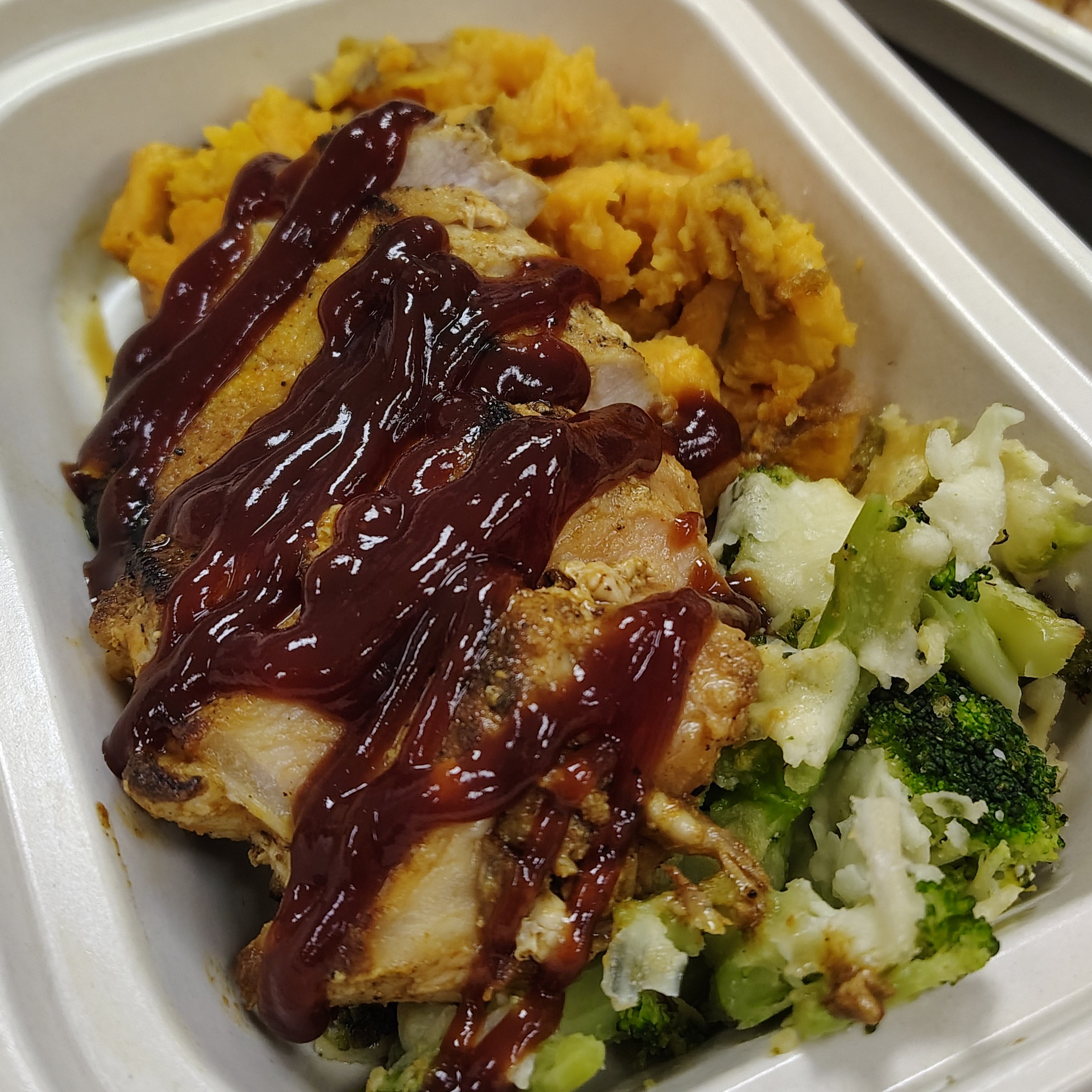 BBQ Center Cut Chop with Sweet Potato Mash